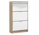 Výklopný botník 3-dvířkový se zrcadlem vincent - dub sonoma