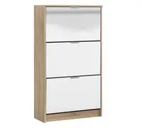 Výklopný botník 3-dvířkový se zrcadlem vincent - dub sonoma