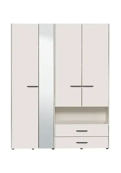 Šatní skříň se zrcadlem samuel 4d - bílá