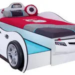 Dětská postel auto super s přistýlkou 90x190cm - bílá