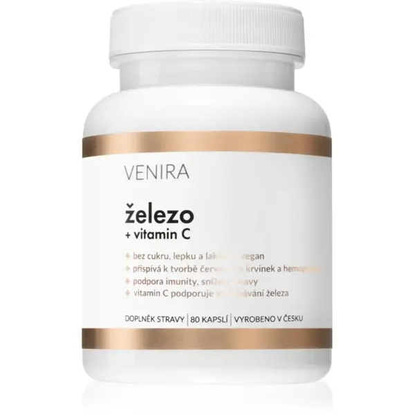 Venira Železo + vitamin C kapsle pro podporu krvetvorby 80 cps
