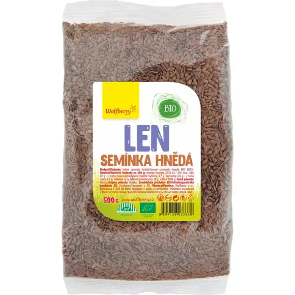 Wolfberry Lněné semínko hnědé BIO semínka v BIO kvalitě 500 g