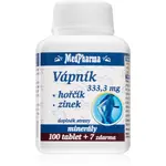 MedPharma Vápník + hořčík + zinek tablety pro vlasy, nehty, pokožku a normální stav zubů 107 tbl