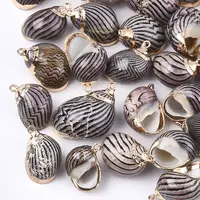 Electroplate Spiral Shell Pendants