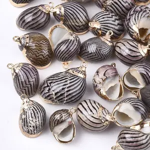 Electroplate Spiral Shell Pendants