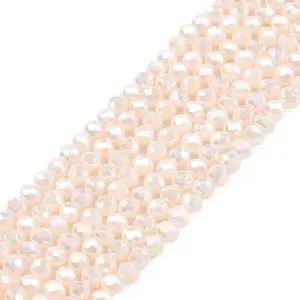 Electroplate Opaque Solid Color Glass Beads Strands
