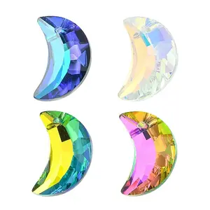 4Pcs 4 Colors Electroplated Glass Pendants