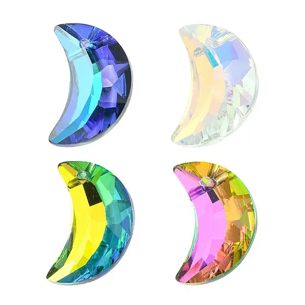 4Pcs 4 Colors Electroplated Glass Pendants