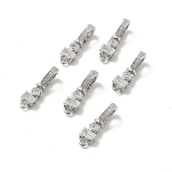 Brass Micro Pave Clear Cubic Zirconia Fold Over Clasps