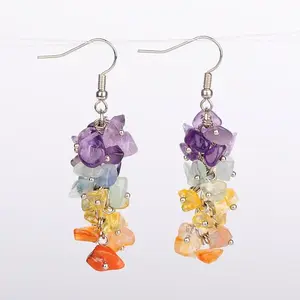 Natural Gemstone Cluster Earrings
