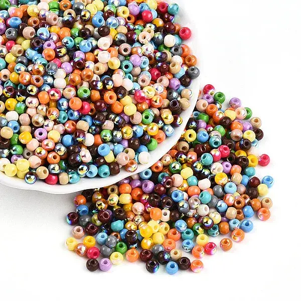 Electroplate Opaque Colours Glass Seed Beads