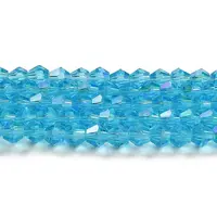 Transparent Electroplate Glass Beads Strands