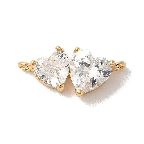 Brass Micro Pave Clear Cubic Zirconia Charms