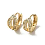 KC Gold Plated Brass Micro Pave Cubic Zirconia Hoop Earring