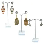 3Pcs T Bar Earring Organic Glass Displays Sets