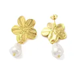 304 Stainlee Steel with Plastic Pearl Studs Earring
