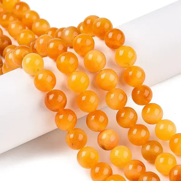 Dyed Natural White Jade Beads Strands