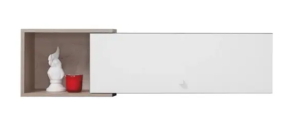 Závěsná police omega i - bílá/dub/beton