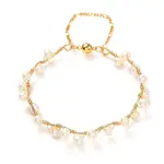 Natural Pearl Braided Bangle for Girl Women