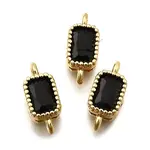 Real 18K Gold Plated Brass Micro Pave Cubic Zirconia Links Connectors