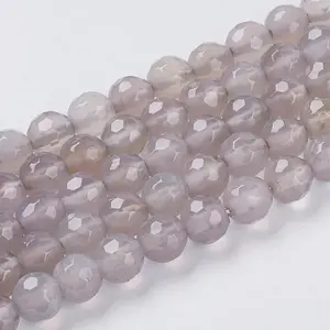 Natural Grey Agate Beads Strands