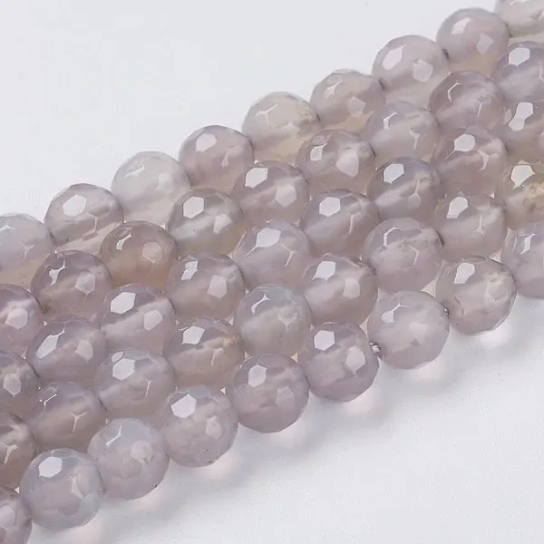 Natural Grey Agate Beads Strands
