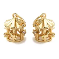 Rack Plating Brass Micro Pave Clear Cubic Zirconia Pendants