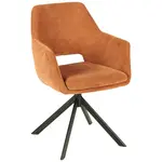 Novel ŽIDLE S PODRUČKAMI, železo, tkaná látka, hnědá, černá