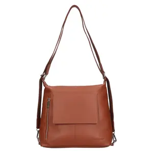 Dámska kožená kabelka/batoh SendiDesign Jena - koňak