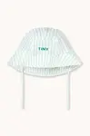 Dětský klobouk Tinycottons CYAN FINE STRIPES BUCKET HAT