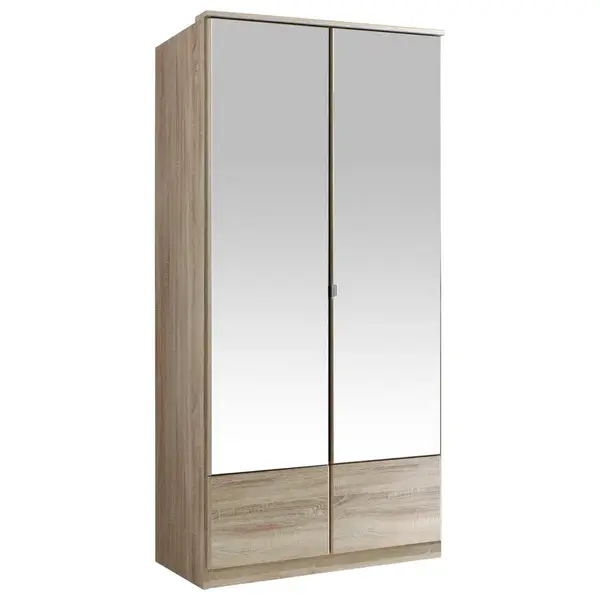 MID.YOU ŠATNÍ SKŘÍŇ SE ZRCADLEM, barvy dubu, 90/199/58 cm