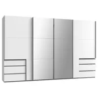 MID.YOU ŠATNÍ SKŘÍŇ SE ZRCADLEM, barvy stříbra, bílá, 350/216/65 cm