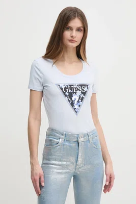Tričko Guess modrá barva, W5RI00 J1314