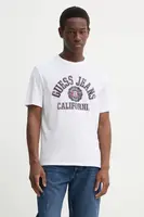 Bavlněné tričko Guess Jeans bílá barva, s potiskem, M5RI80 K8HM0