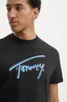 Tričko Tommy Jeans černá barva, s potiskem, DM0DM21109