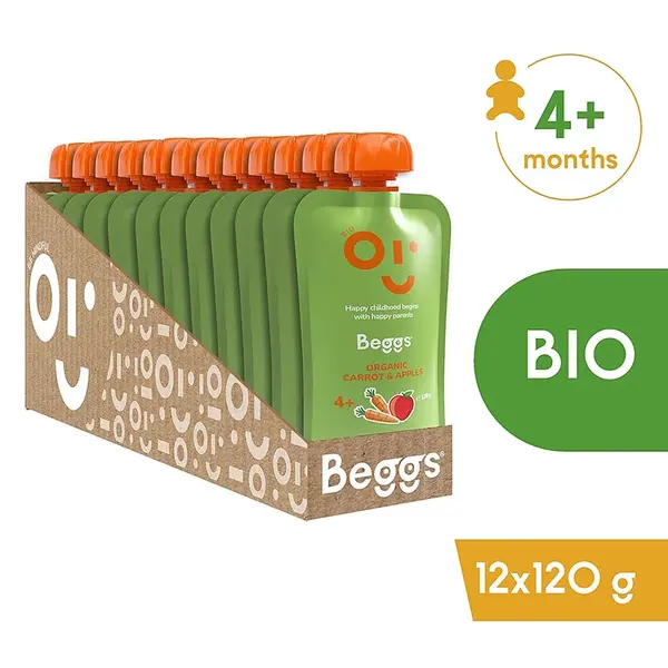 BEGGS Mrkev a jablka BIO 12 kusů