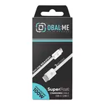 OBAL:ME Super Fast USB-C/USB-C pletený kabel 100W 2m, bílá