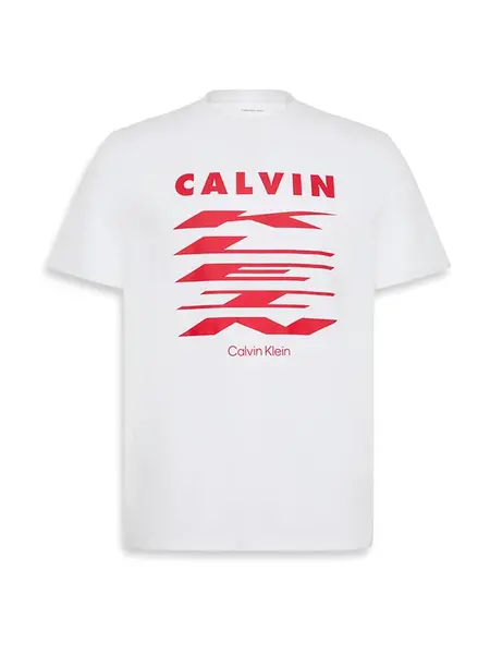 Calvin Klein Jeans Tričko  červená / biela