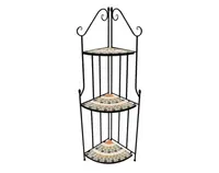 Rohový regál Mosaic, černý/zelený