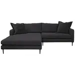 P & B ROHOVÁ SEDAČKA, textil, černá