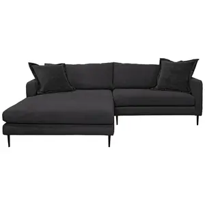 P & B ROHOVÁ SEDAČKA, textil, černá