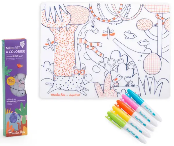 Silikonové prostírání s fixami Les Toupitis - -