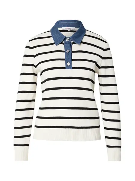 Morgan Sveter '261-MATHIS'  svetlobéžová / modrá denim / čierna