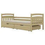 Postel Tosia velké zásuvky 90x200 přírodní, nelakovaná