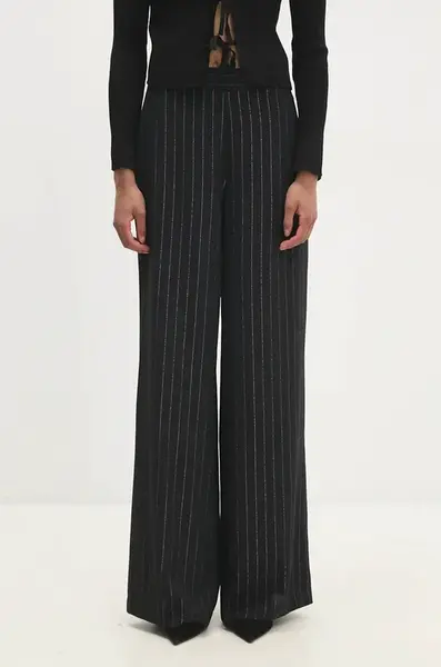 Kalhoty Answear.LAB dámské, černá barva, jednoduché, high waist