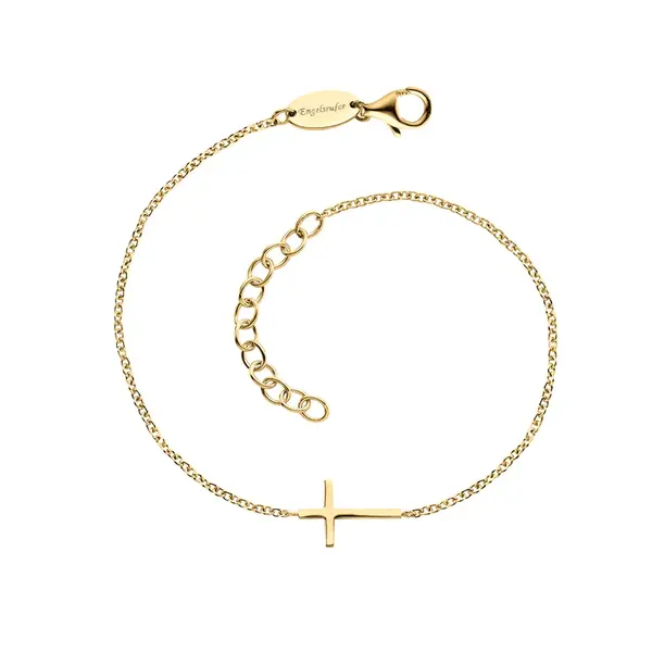 Engelsrufer Nadčasový pozlacený náramek s křížkem ERB-LILCROSS-G