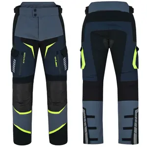 Moto kalhoty W-TEC Modock černo-modro-fluo žlutá 3XL