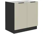Dolná kuchynská skrinka Arona, 80 cm, kašmírová/čierna%