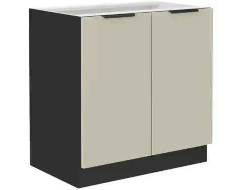 Dolná kuchynská skrinka Arona, 80 cm, kašmírová/čierna%