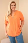 Kesi Włoski dámska plus size blúzka oranžová
